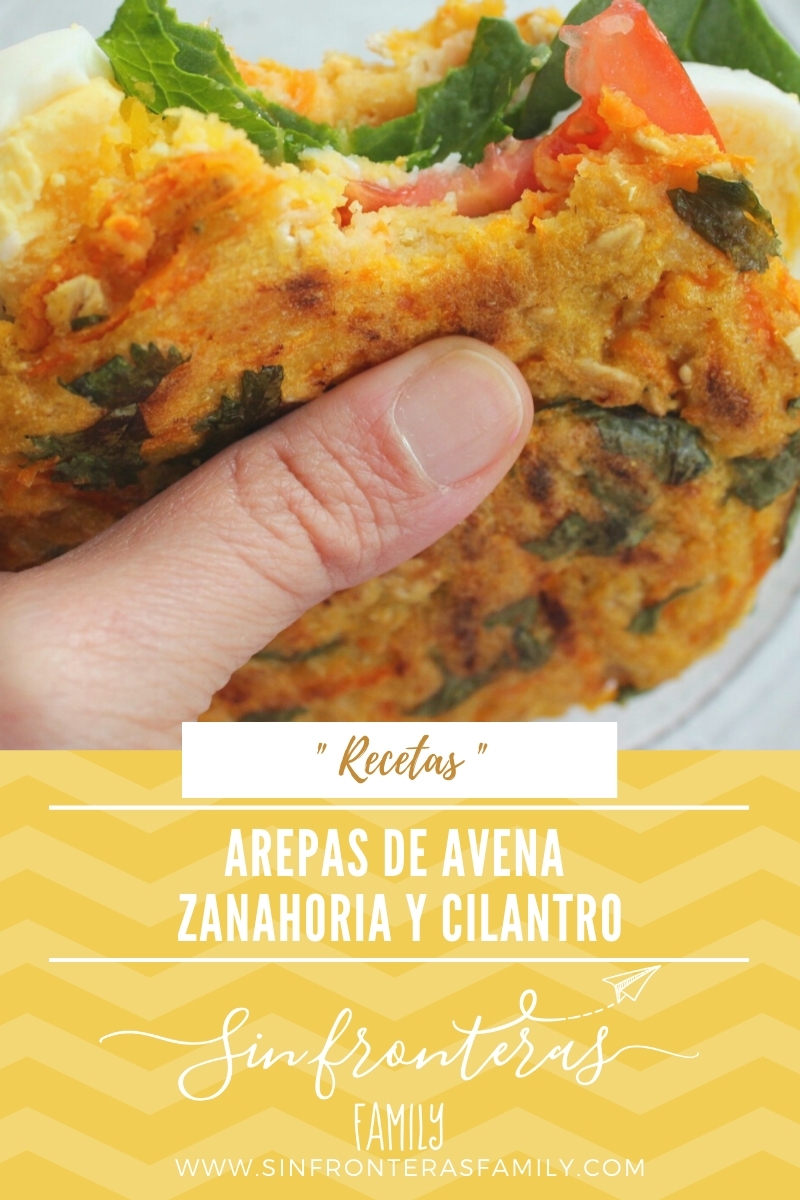 Arepas de zanahoria, avena y cilantro