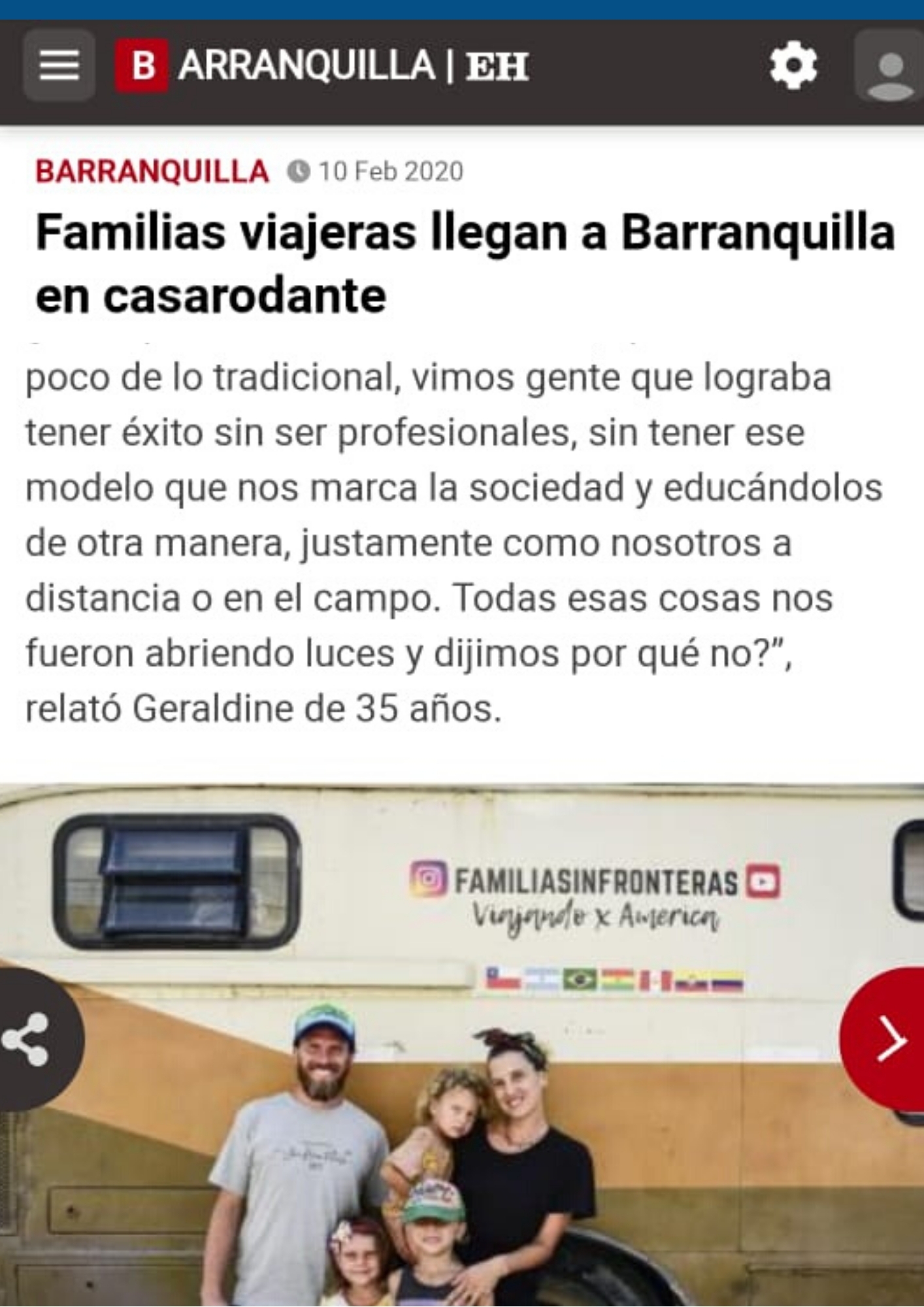 familia sin fronteras heraldo colombia